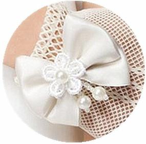 img 1 attached to 🌸 Elegant DreamHigh Flower Girls Bow Tie Fish Net Lace Gloves - A Perfect Accessory for Any Special Occasion
