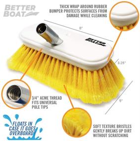 img 2 attached to 🧽 Premium Soft Bristle Boat Deck Brush with 8" Head, Bumper, and 3/4" Thread for Effective Scrubbing and Cleaning