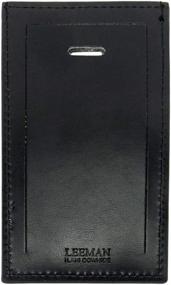 img 3 attached to 👜 Premium Black Leather Luggage Tag - Genuine Cowhide Quality