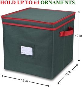 img 3 attached to 🎄 Primode Green Christmas Ornament Storage Box with 4 Trays - Holds 64 Ornaments Decoration Balls, Holiday Storage Container with Dividers, Made of Long-lasting 600D Oxford Material