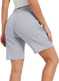 img 2 attached to Stelle Women's Lounge Bermuda Shorts: 10"/7" Athletic Casual Jersey Cotton Sweat Shorts with Pockets - Must-Have Comfort and Functionality