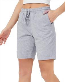 img 3 attached to Stelle Women's Lounge Bermuda Shorts: 10"/7" Athletic Casual Jersey Cotton Sweat Shorts with Pockets - Must-Have Comfort and Functionality