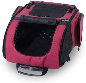 img 1 attached to Stylish and Convenient: Gen7Pets Black Geometric Roller-Carrier for Pet Travel