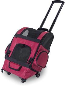 img 3 attached to Stylish and Convenient: Gen7Pets Black Geometric Roller-Carrier for Pet Travel