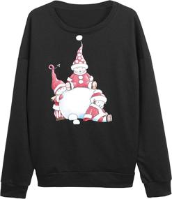 img 1 attached to 🎅 Cozy up this Christmas with these Cute Santa Graphic Sweatshirts for Women - Winter Casual Pullover for a Stylish Festive Look