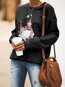 img 3 attached to 🎅 Cozy up this Christmas with these Cute Santa Graphic Sweatshirts for Women - Winter Casual Pullover for a Stylish Festive Look