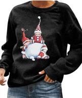 🎅 cozy up this christmas with these cute santa graphic sweatshirts for women - winter casual pullover for a stylish festive look logo