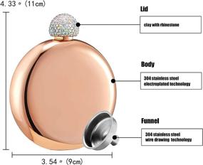 img 3 attached to Хрустальные креативные фляги из нержавеющей стали 5OZ