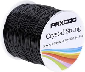 img 4 attached to 💎 Black Elastic String Bracelet Cord Jewelry Bead Thread | Paxcoo Stretchy String for Bracelets, Necklaces, Beading and Jewelry Making | 0.8mm