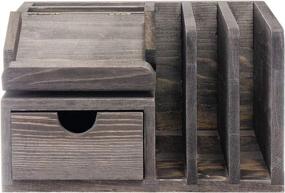 img 2 attached to Liry Products Gray Rustic Wood Desk Organizer: Efficient Storage Cabinet for Mail, Files, Paper, Sticky Notes, Memos & Office Supplies - Caddy, Tabletop Holder & Accessory Sorter with Drawer