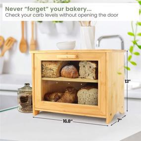 img 3 attached to Pristine Bamboo Bread Box: Baker Designed 2-Layer Large Breadbox for Fresh Homemade Bread - Kitchen Countertop Bread Bin with Double Storage - Assembly Required