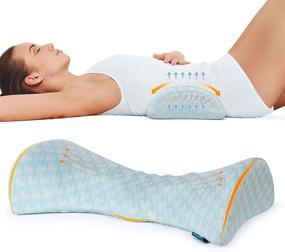 img 4 attached to 🌿 Memory Foam Lumbar Support Pillow with Breathable Bamboo Cover for Lower Back Pain Relief and Waist Support - Ideal for Back Sleepers and Side Sleepers