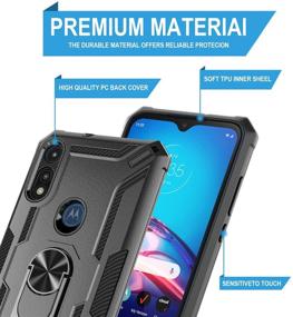 img 2 attached to 📱 GORGCASE for Motorola Moto E (2020), Moto E7 CASE – Military Duty Shockproof 360° Rotating Ring Stand, Full-Body Dual Protection with Tempered Glass Screen Protector – Works with Magnetic Car Mount (Black)