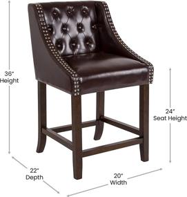 img 1 attached to 🪑 Brown Leather Taylor and Logan Residential Barstools in a Convenient 2 Pack