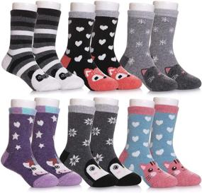 img 4 attached to 🧦 SDBING 6 Pairs Children's Winter Wool Socks: Cozy, Soft & Thick Animal Boot Socks for Boys and Girls