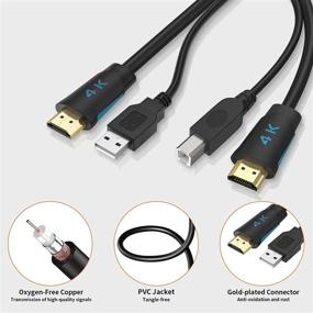 img 2 attached to 💻 TESmart 5ft HDMI + USB KVM Cable Twin Pack - USB Type A to USB Type B