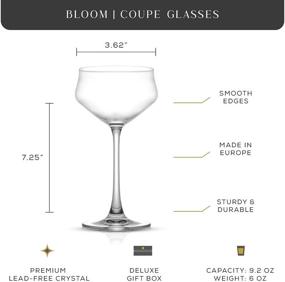 img 3 attached to 🍸 Enhance Your Cocktail Experience with JoyJolt Bloom Coupe Crystal Glasses - Set of 2 Premium Martini Glasses Made in Europe - 9.2 oz / 275 ML Bar Glasses for Cocktails, Summer Drinks, Champagne, Martini