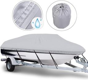 img 4 attached to 🚣 NORTHCAPTAIN 600D Waterproof Trailerable Boat Cover for 17-19 ft V-Hull and Tri-Hull Runabouts - Enhancing Protection and Durability