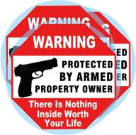 warning nothing protected property sticker logo