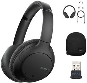 img 4 attached to Sony WHCH710N Wireless Bluetooth Noise-Canceling Headphones Bundle - Includes 🎧 Knox Gear Protective Case and USB Bluetooth Adapter (Black, 3 Items)