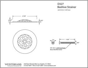 img 1 attached to 🛁 Highly Durable Stainless Steel Westbrass Gerber Style Bee-Hive Tub Strainer Grid with Screw - D327-20