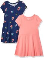 2 pack short sleeve skater dresses and clothing for girls by amazon essentials logo