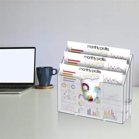 img 2 attached to 📂 Efficiently Organize Files with Acrimet Horizontal Triple File Folder Holder Organizer in Clear Crystal Color