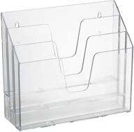 📂 efficiently organize files with acrimet horizontal triple file folder holder organizer in clear crystal color логотип