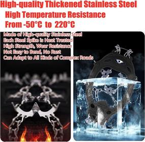 img 1 attached to ❄️ Upgraded 28 Stainless Steel Spikes Ice Cleats Traction Snow Grips - Black, Suitable for Snow Boots and Shoes Women Men Kids, Essential Protection for Hiking Fishing Walking Climbing Mountaineering - Crampons