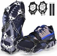 ❄️ upgraded 28 stainless steel spikes ice cleats traction snow grips - black, suitable for snow boots and shoes women men kids, essential protection for hiking fishing walking climbing mountaineering - crampons логотип