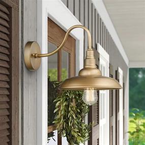 img 2 attached to 🌾 2 Pack of Enlivar Farmhouse Barn Lights, 10 inch Wall Sconces with Gold Finish - 523-2 AG