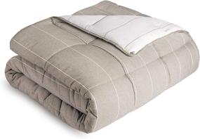 img 1 attached to WOVEN Chambray Comforter Set Hypoallergenic