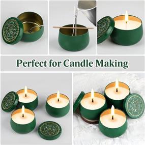 img 1 attached to 🕯️ Premium 8oz Green Candle Tins - Set of 24 | Versatile Round Containers with Lids for DIY Candle Making, Arts Crafts, Storage and Gifts