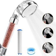 🚿 iknhong handheld shower head: high pressure water saving filtered showerhead with mineral stone beads filter and pp cotton filter replacement – 3 settings filtration shower spray for dry hair & skin logo