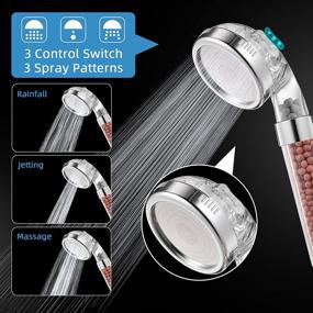 img 3 attached to 🚿 IKnhong Handheld Shower Head: High Pressure Water Saving Filtered Showerhead with Mineral Stone Beads Filter and PP Cotton Filter Replacement – 3 Settings Filtration Shower Spray for Dry Hair & Skin