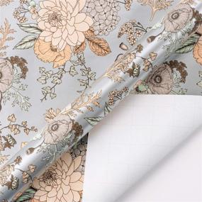 img 4 attached to Vintage Floral Wrapping Paper Roll - Perfect for Wedding, Birthday, and Holiday Gifts - 30"x33' Pearlized Silver Paper by WRAPAHOLIC