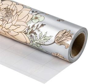 img 2 attached to Vintage Floral Wrapping Paper Roll - Perfect for Wedding, Birthday, and Holiday Gifts - 30"x33' Pearlized Silver Paper by WRAPAHOLIC