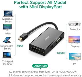 img 2 attached to 🔌 UGREEN 4K Мини-адаптер DisplayPort к HDMI DVI VGA - Трехвходовой конвертер для Mac, 2015 MacBook Pro Air, iMac, Surface Pro3 Pro4, Google Chromebook, PC - Черный