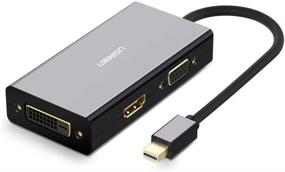 img 4 attached to 🔌 UGREEN 4K Мини-адаптер DisplayPort к HDMI DVI VGA - Трехвходовой конвертер для Mac, 2015 MacBook Pro Air, iMac, Surface Pro3 Pro4, Google Chromebook, PC - Черный