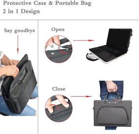 img 2 attached to 👜 Aspire 3 15 Case: Premium PU Leather Cover + Carrying Bag for 15.6" Acer Aspire 3 A315 Series, Black