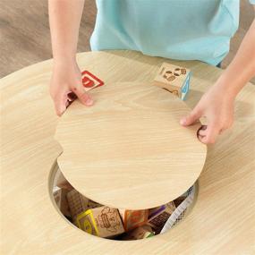 img 1 attached to 🪑 KidKraft Wooden Round Table & Chair Set with Mesh Storage - Natural & White, Perfect Gift for Ages 3-6