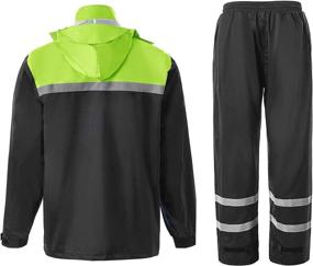 img 3 attached to Stay Safe and Visible in Any Weather with Men's High Visibility Reflective Rain Suit - Perfect for Work, Sports, Farming, Fishing, and Motorcycle Riding