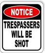 notice trespassers aluminum composite outdoor occupational health & safety products logo