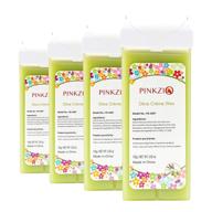 🫑 pinkzio olive roll on wax cartridge, 4 pack - hair removal waxing for body, 3.52 ounce logo