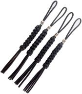 🔪 yhan paracord square weave knife lanyard with skull alloy bead-4 pack: durable and stylish accessories for knives логотип