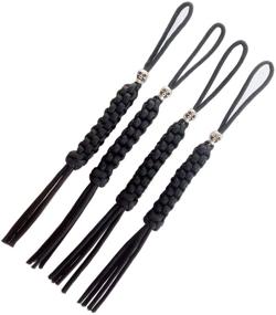 img 4 attached to 🔪 YHAN Paracord Square Weave Knife Lanyard with Skull Alloy Bead-4 Pack: Durable and Stylish Accessories for Knives