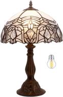 enhance your space with tiffany lamp table - white stained glass bedside lamp for luxurious living room, bedroom, or library with led bulb included! логотип