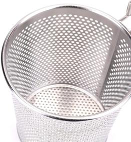 img 3 attached to 🍝 Lawei Mesh Pasta Basket Set - Stainless Steel Spider Strainer with Wooden Handle, Ideal for Pasta, Noodles, Dumplings (Pack of 3)