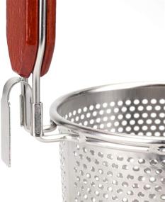 img 1 attached to 🍝 Lawei Mesh Pasta Basket Set - Stainless Steel Spider Strainer with Wooden Handle, Ideal for Pasta, Noodles, Dumplings (Pack of 3)