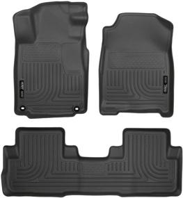 img 4 attached to 🐶 Husky Liners 98471 Weatherbeater Front & 2nd Seat Floor Mats, Black - Fits 2016-16 Honda CR-V